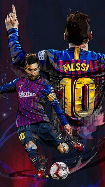 Lionel Messi Art iPhone Wallpaper