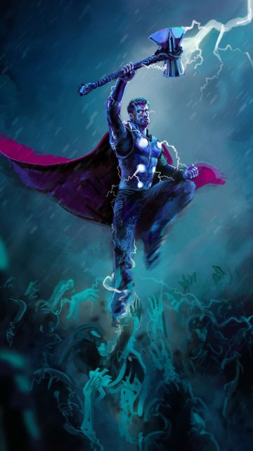 Thor God of Thunder Stormbreaker iPhone Wallpaper