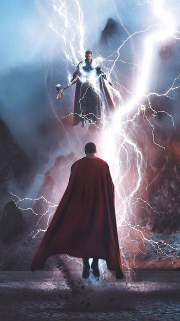 Thor vs Superman iPhone Wallpaper