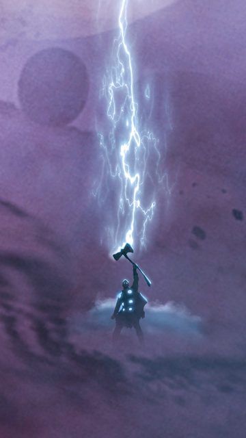 Thor with Stormbraker iPhone Wallpaper