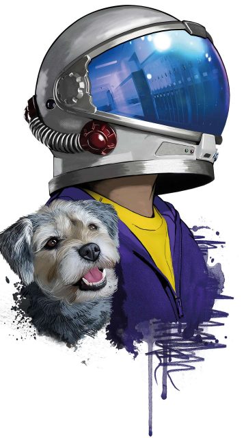 Astronaut with Dog iPhone Wallpaper