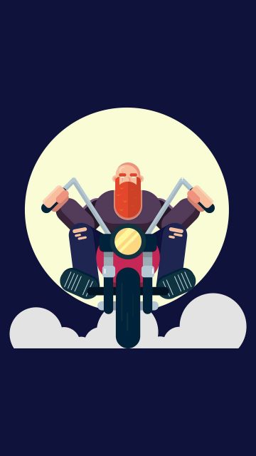 Beard Biker iPhone Wallpaper
