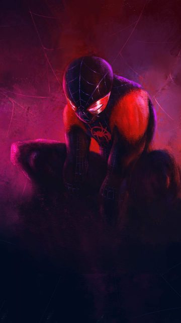 Black Spiderman Art iPhone Wallpaper