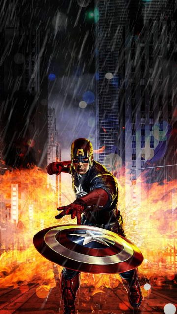 Captain America Action iPhone Wallpaper