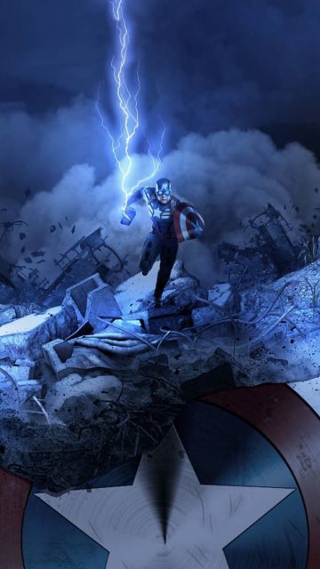 Captain Thor Final Battle iPhone Wallpaper