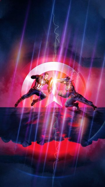 Captain vs Captain Avengers Endgame iPhone Wallpaper