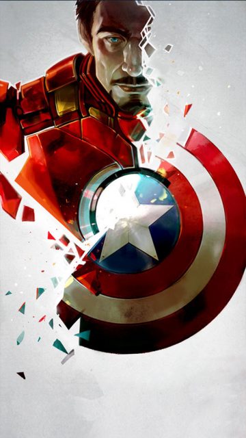 Captain vs Iron Man iPhone Wallpaper
