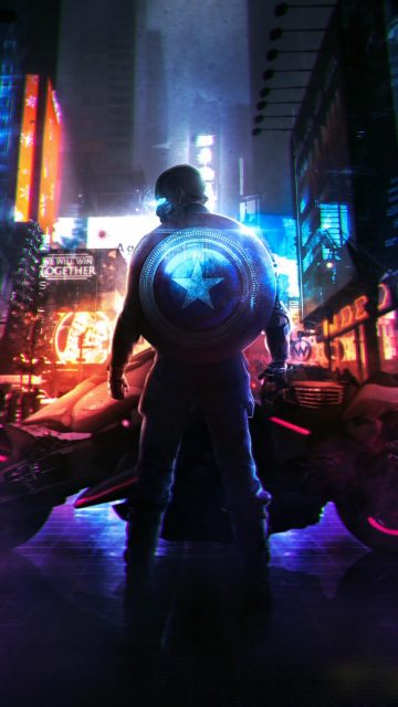 Cyberpunk 2077 Captain America iPhone Wallpaper