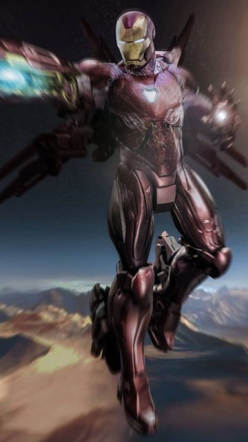 Iron Man Weapons Sky Battle iPhone Wallpaper