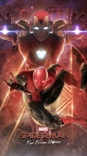 Iron Man and Spiderman Far From Home iPhone Wallpaper