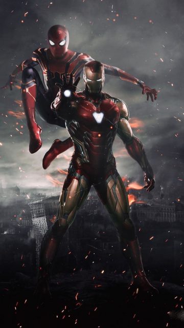 Iron Man and Spidey iPhone Wallpaper