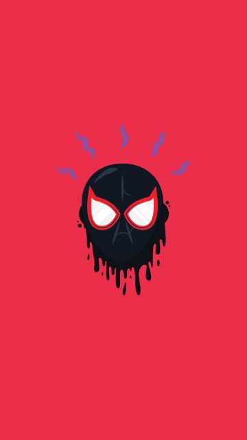 Miles Morales Spiderman Mask iPhone Wallpaper