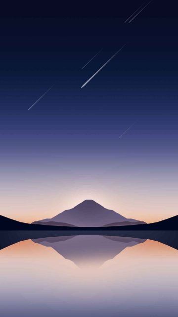 Mountain and Meteors iPhone Wallpaper