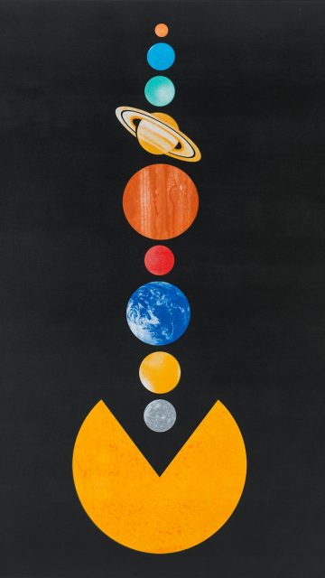 PAC MAN Solar System Planets iPhone Wallpaper