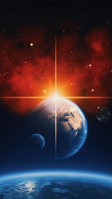 Planets Shine iPhone Wallpaper