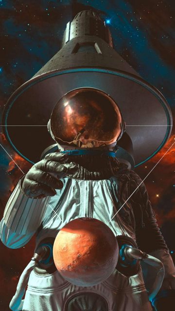 Retro Astronaut iPhone Wallpaper