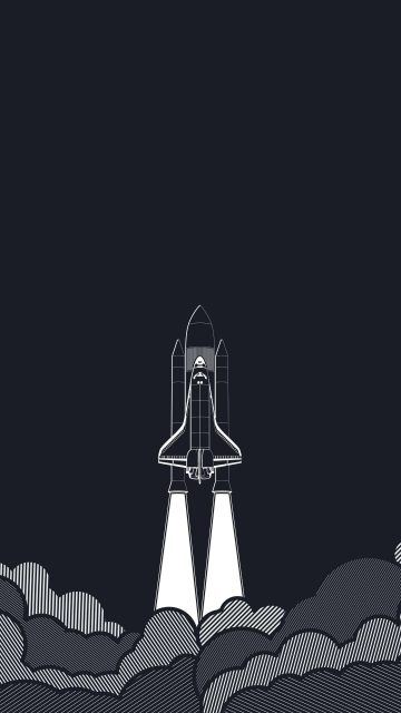 Space Shuttle Launch Minimal iPhone Wallpaper