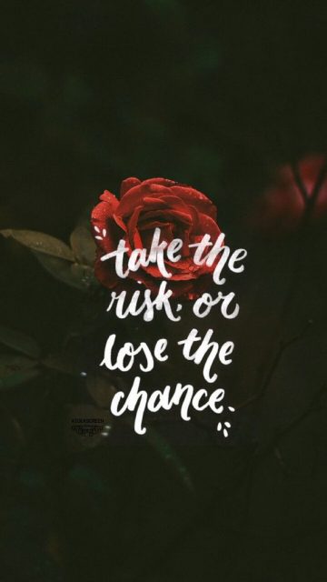 Take The Risk or Lose The Chance iPhone Wallpaper