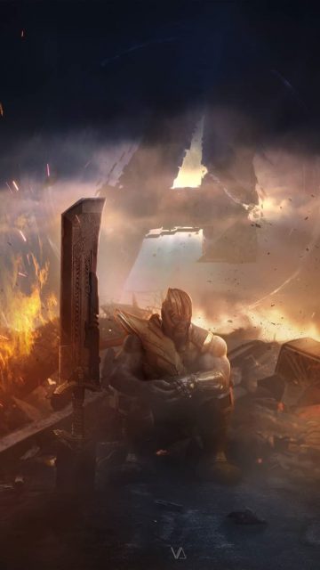 Thanos Last Fight iPhone Wallpaper