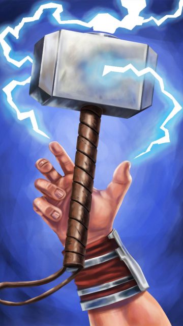 Thor Catches Mjolnir iPhone Wallpaper