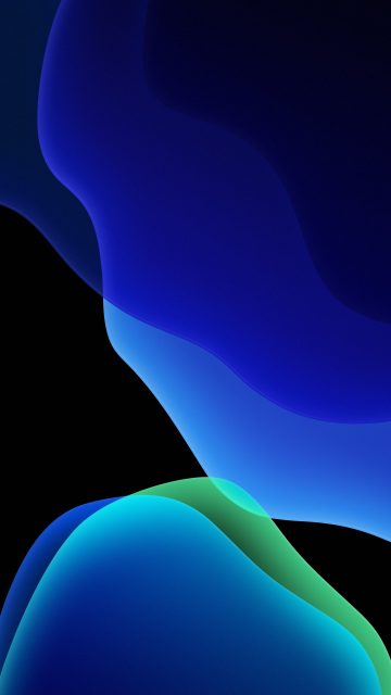 iOS 13 Blue Dark iPhone Wallpaper