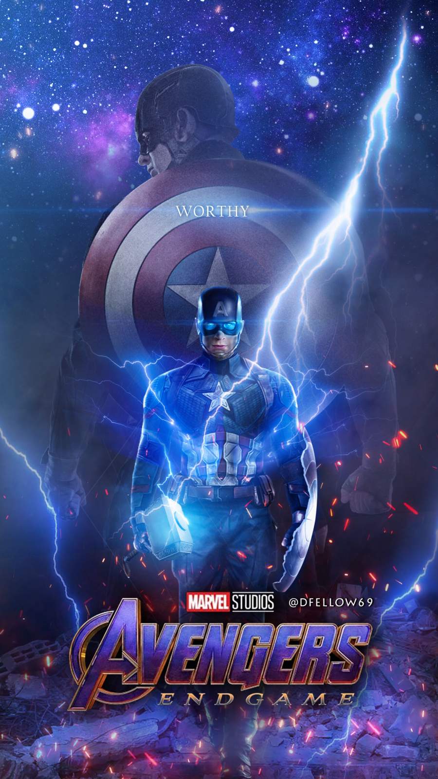 Captain Thunder Avengers Endgame iPhone Wallpaper