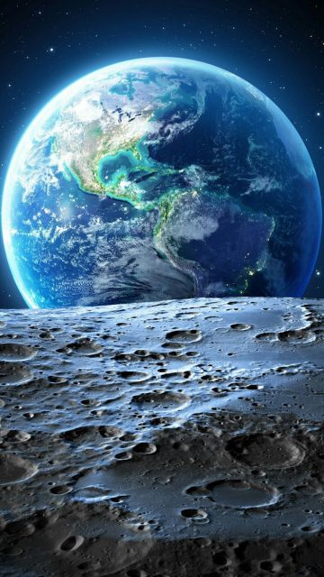 Earth From Moon iPhone Wallpaper