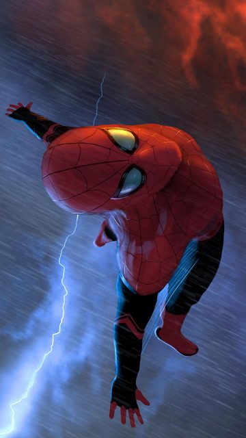 Flying Spiderman iPhone Wallpaper