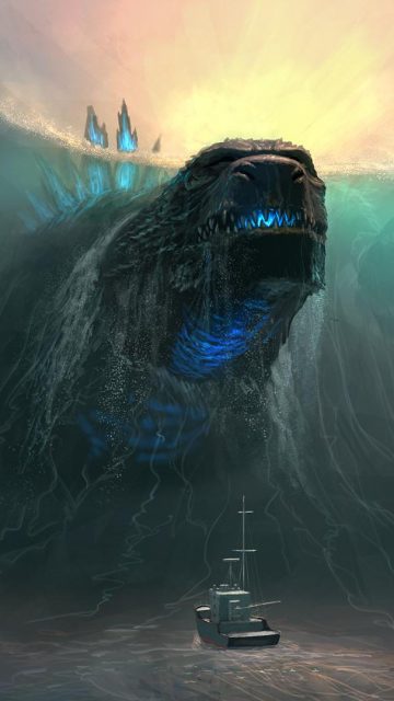 Godzilla Ocean iPhone Wallpaper