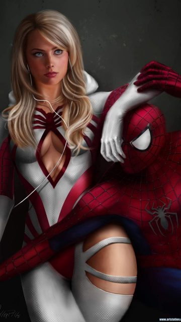 Gwen Stacy and Spiderman iPhone Wallpaper