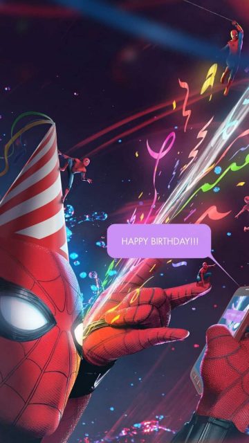 Happy Birthday Spiderman iPhone Wallpaper