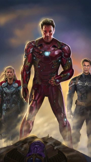Iron Man Captain America Thor Fan Art iPhone Wallpaper