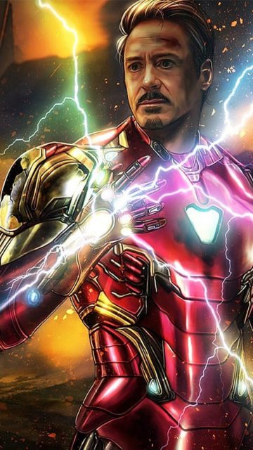 Iron Man Sacrifice Snap Infinity Stones iPhone Wallpaper