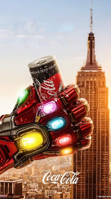 Iron Mans Infinity Gauntlet Coke iPhone Wallpaper