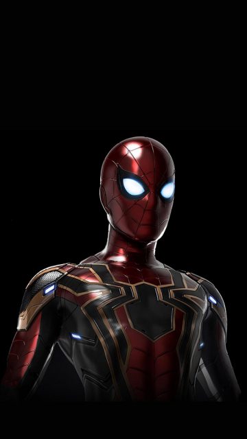 Iron Spider Black Background iPhone Wallpaper