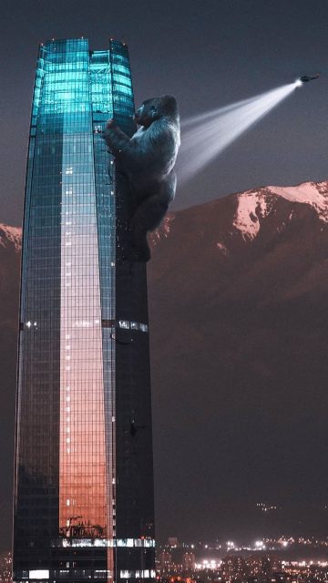 King Kong Climb Over Building iPhone Wallpaper
