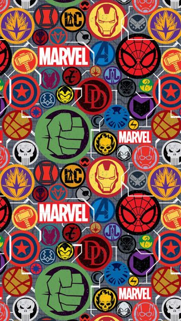 Marvel Superheroes Stickers iPhone Wallpaper