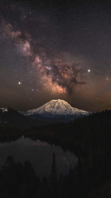 Milky Way Over Summit Lake iPhone Wallpaper