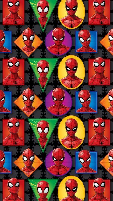 Spider Man Faces iPhone Wallpaper