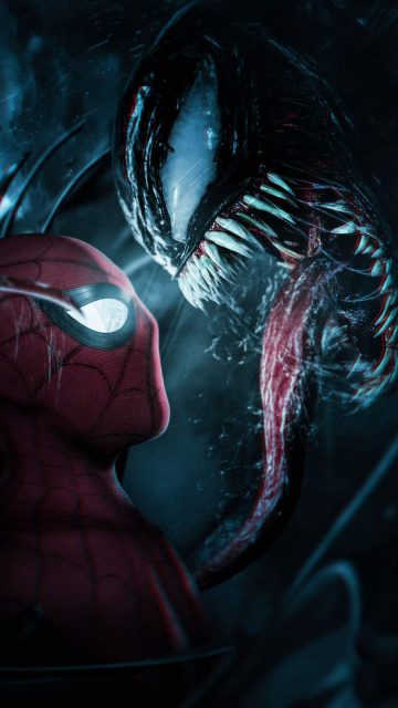 Spiderman Meets Venom iPhone Wallpaper