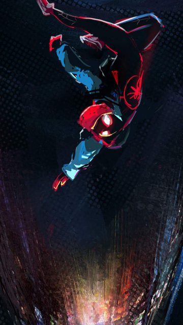 Spiderman Miles Morales Falling iPhone Wallpaper