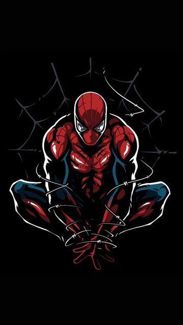 Spiderman Minimal Art iPhone Wallpaper