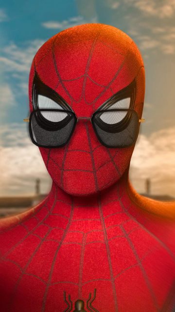 Spiderman Wearing Tony Glasses iPhone Wallpaper