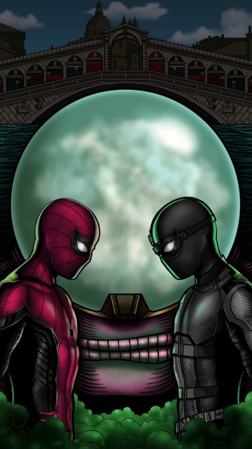 Spiderman vs Black Spider iPhone Wallpaper