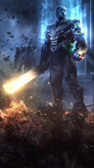 Thanos with Sword iPhone Wallpaper