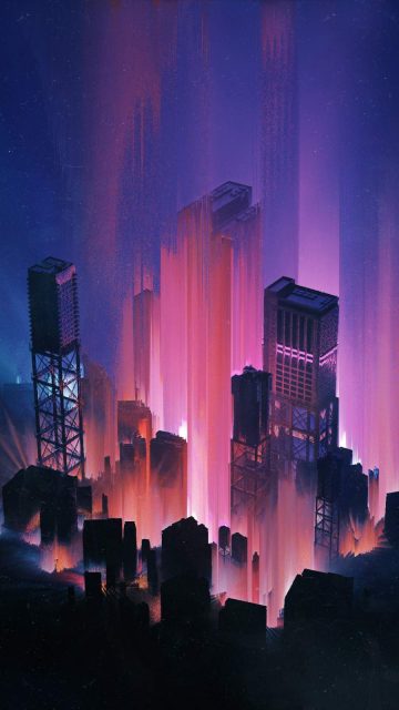The Cyber City iPhone Wallpaper