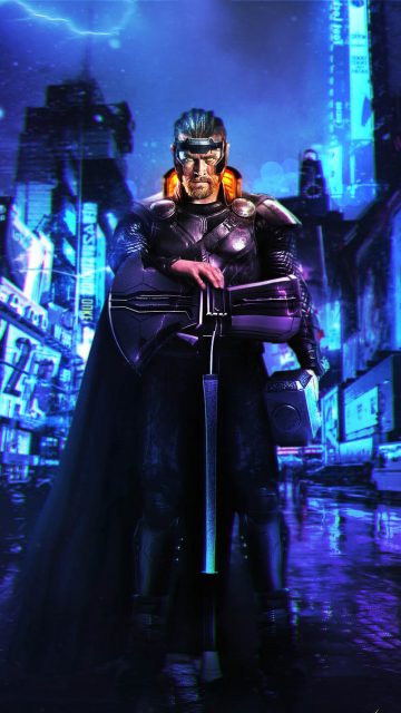 Thor Cyberpunk iPhone Wallpaper