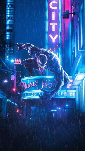 Venom Night Hunt iPhone Wallpaper