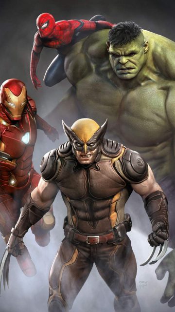 X Men with Avengers iPhone Wallpaper