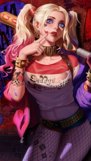 Artwork Harley Quinn iPhone Wallpaper